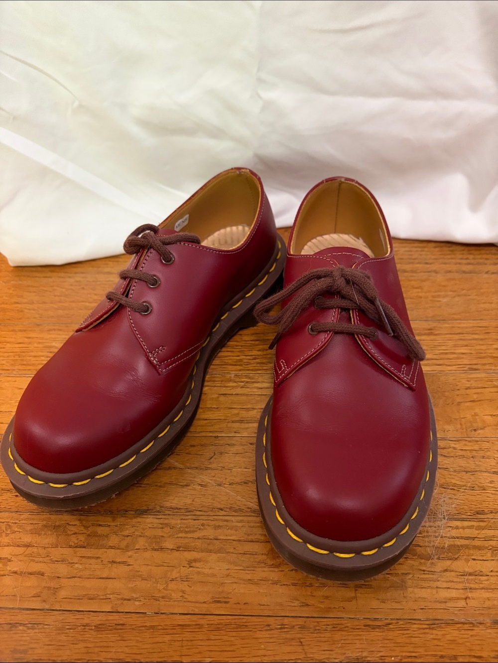 Dr. Martens (Made in England) Cherry Red 3-Eye Derby Shoes